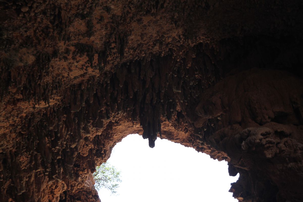 L’énorme voûte est parsemée d’une multitude de stalactites.